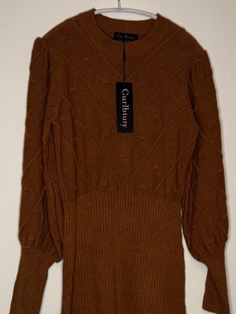 Brown knit sweater dress new with tags